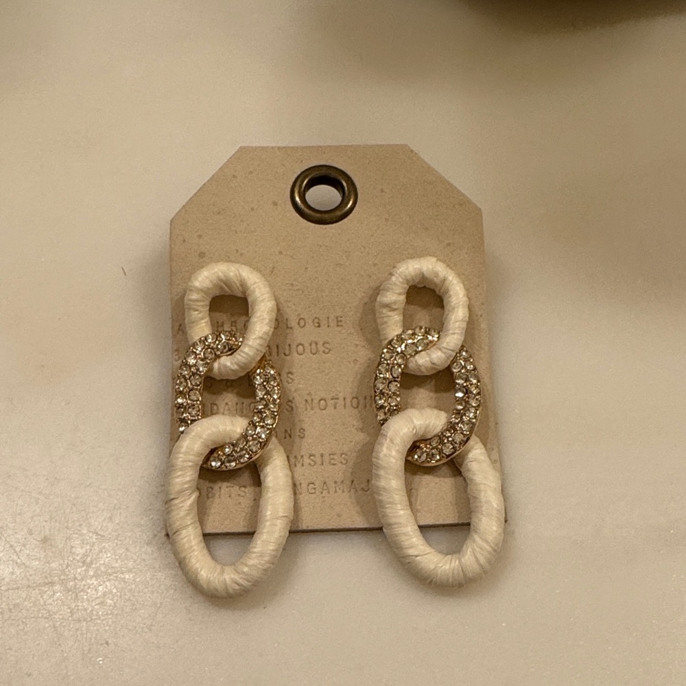 Anthropologie chain link statement earrings, NWT